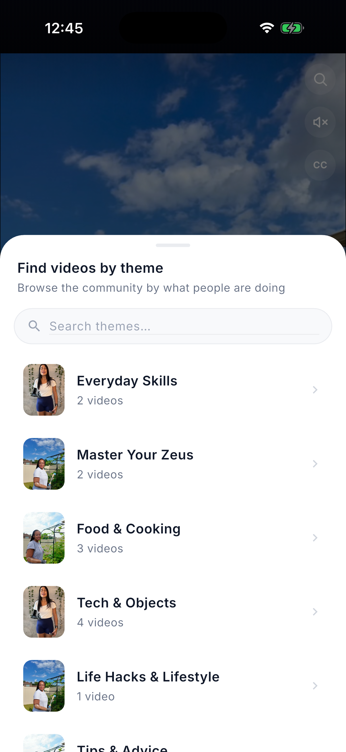 Find videos by theme
