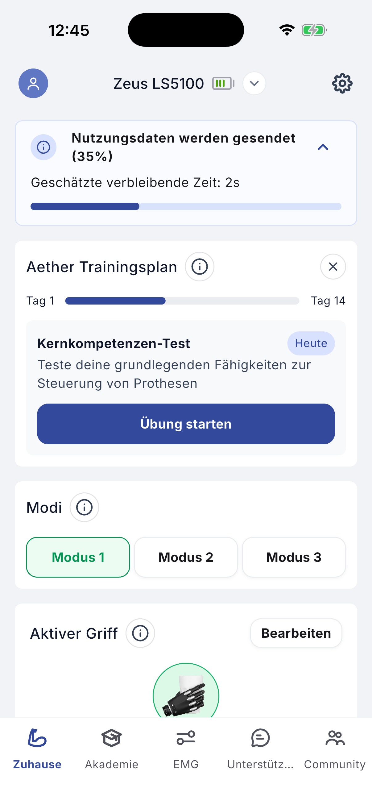 Home screen sending usage data