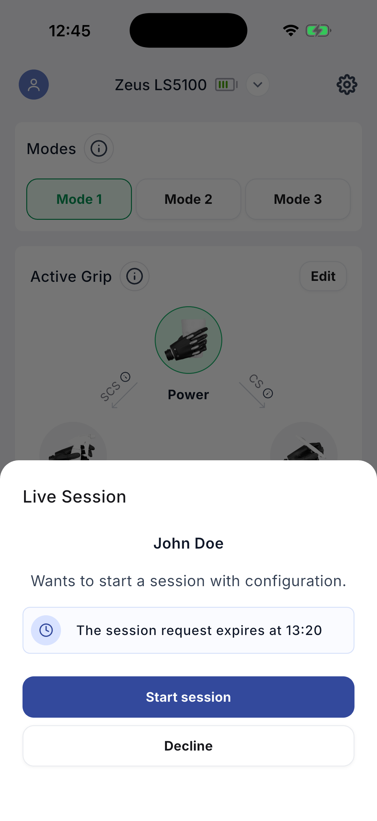 Remote session request