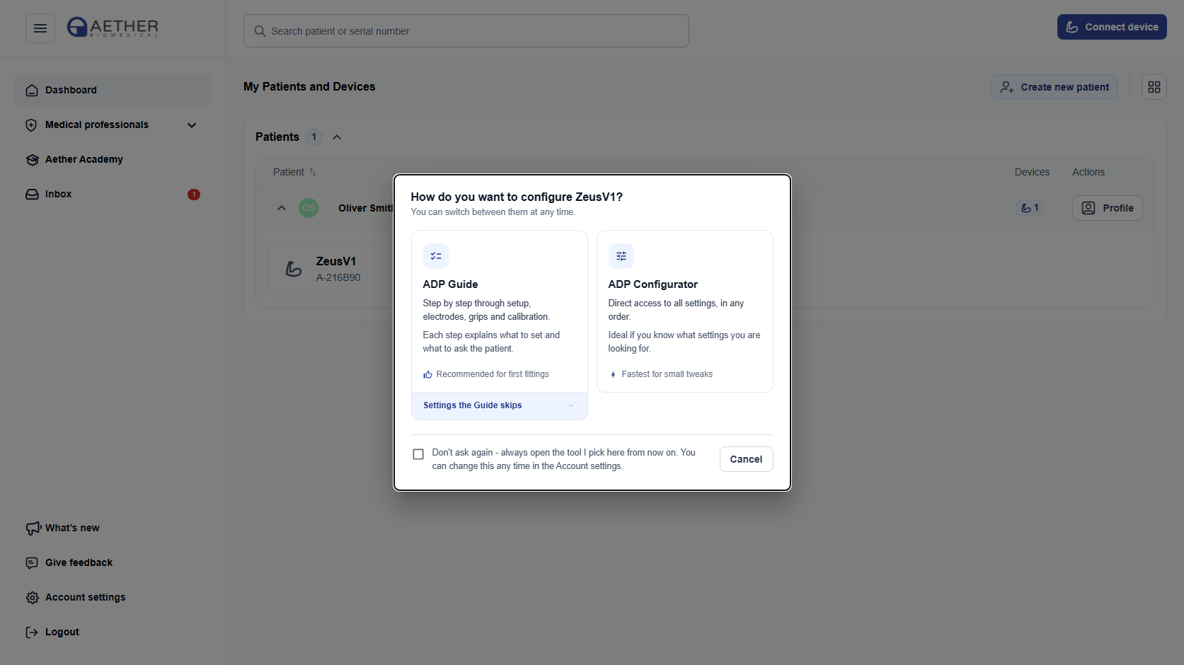 Choosing a configuration path